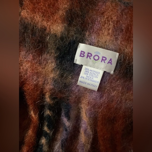 Brora Tartan Mohair /Alpaca Blend Red-Black Plaid XL Scarf Shawl 21” X 88” - Picture 3 of 9